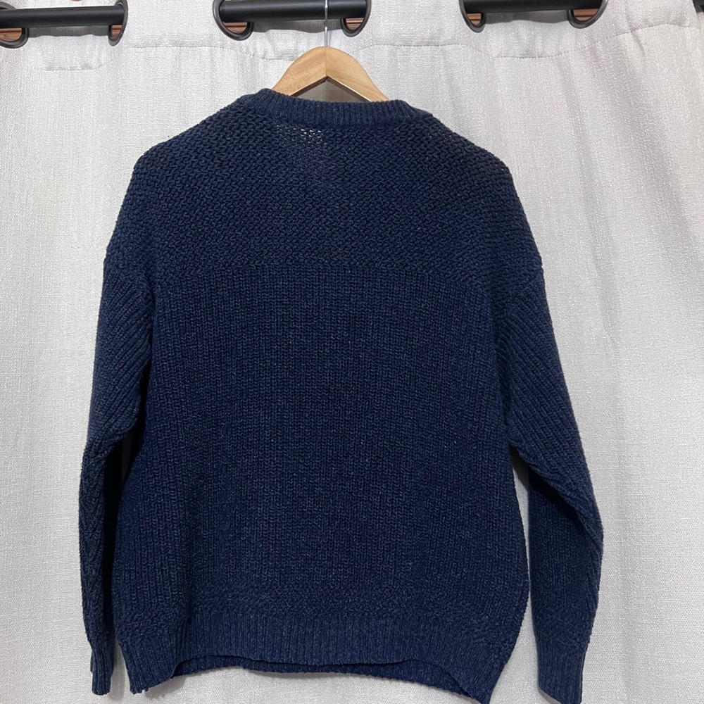Red Head Men's Blue Knit Cotton Henley Fisherman Sweater Sz L Vintage Y2K Casual - Picture 6 of 12